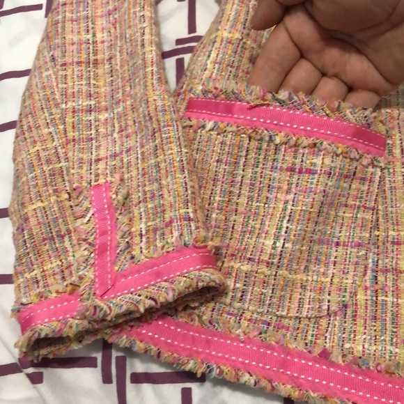 Dana Bachman Pink Multi Color Tweed Blazer Women’s Size 6 - Picture 2 of 11